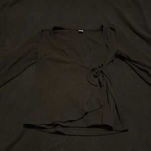 Old Navy Black Wrap Blouse